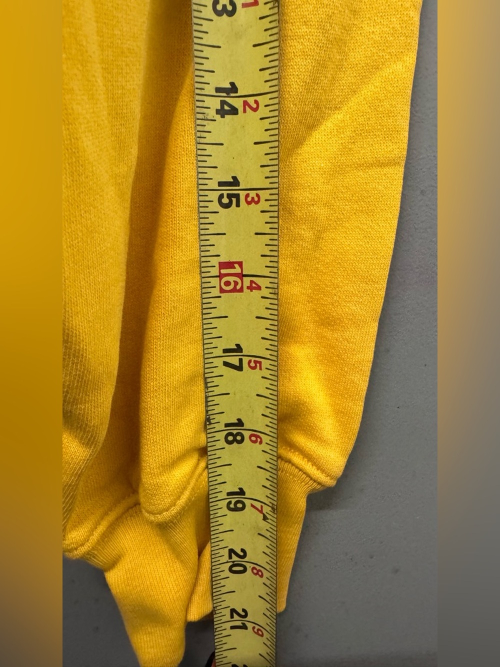 Acne Studios Fairview Face Mens XS Honey Yellow Fleeceback Crewneck Sweater - Picture 10 of 10